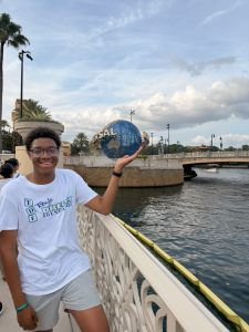 Jonathan holding universal globe 2